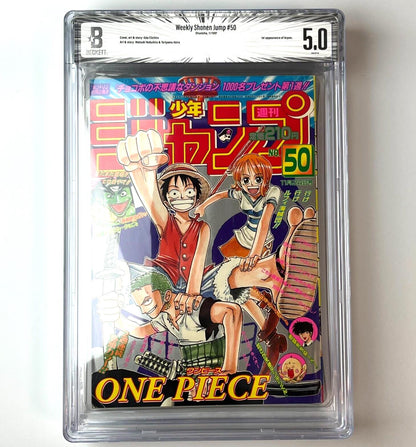 BGS 5.0 Weekly Shonen Jump 1998 #50 3rd  One Piece Luffy Manga AUTHENTICATED