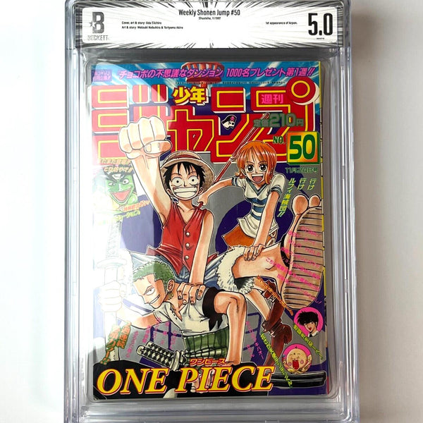 BGS 5.0 Weekly Shonen Jump 1998 #50 3rd One Piece Luffy Manga AUTHENTI